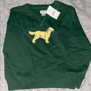 Crewcuts Forest Green Sweatshirt with Golden Retriever Dog Design